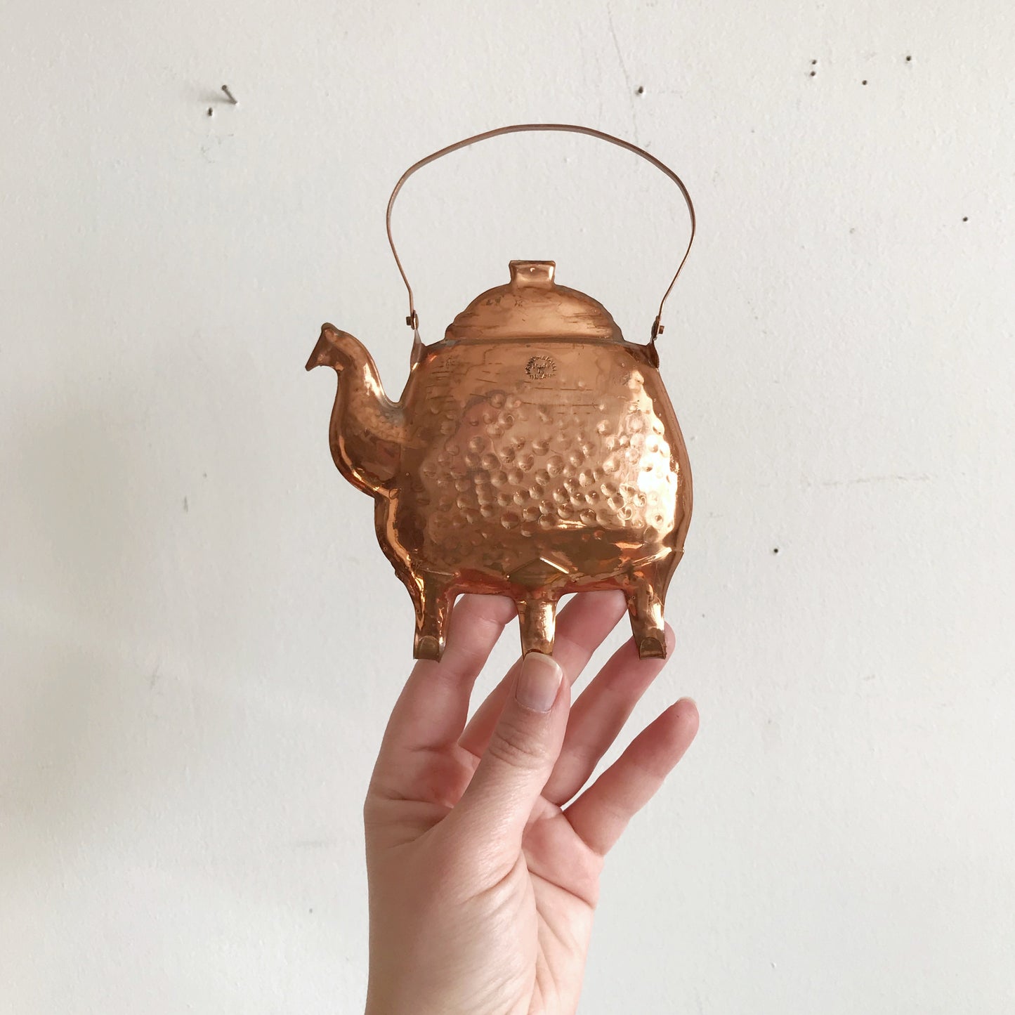 Vintage Copper Teapot Hook, Finland