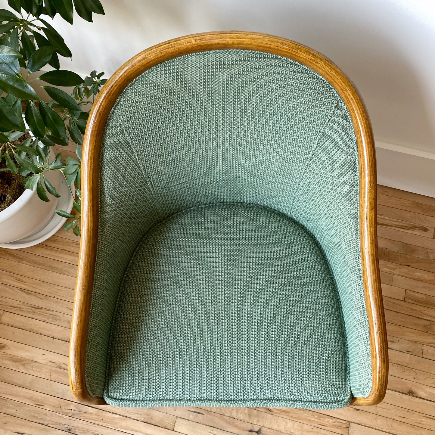 Vintage Green Upholstered Side Chair