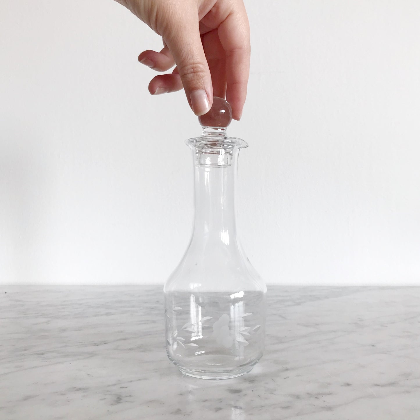 Vintage Etched Glass Decanter