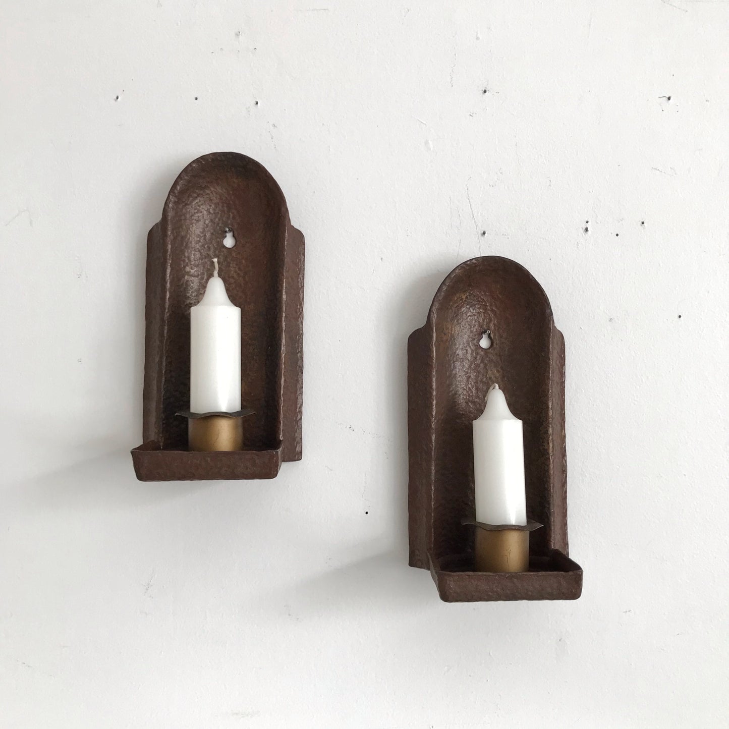Pair of Heavy Cast Candle Sconces