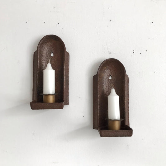 Pair of Heavy Cast Candle Sconces
