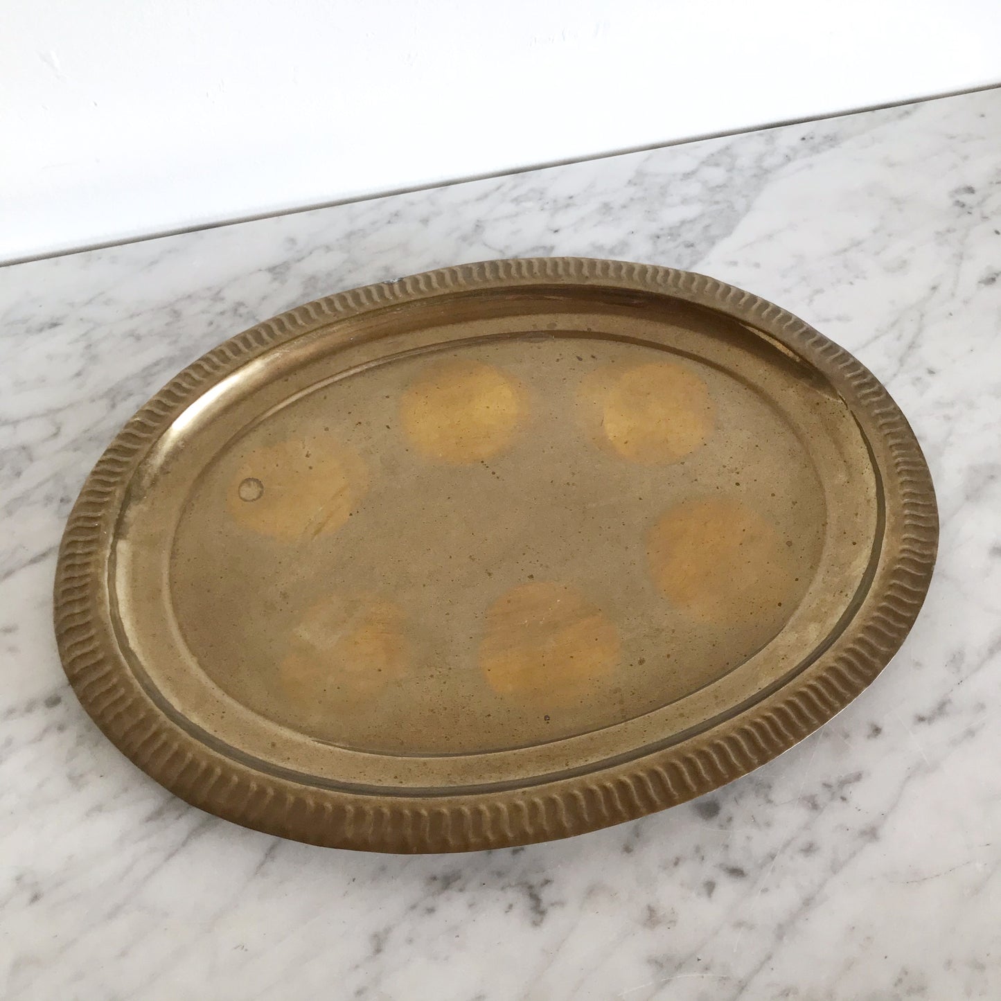 Vintage Oval Brass Tray
