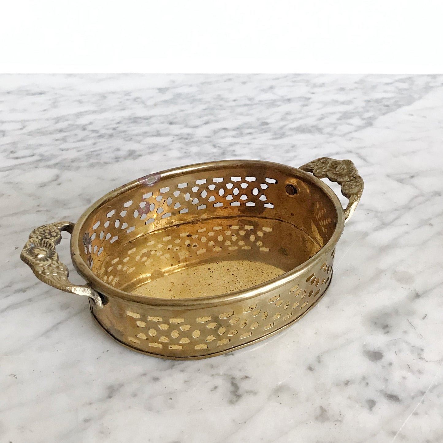 Small Vintage Brass Organizer