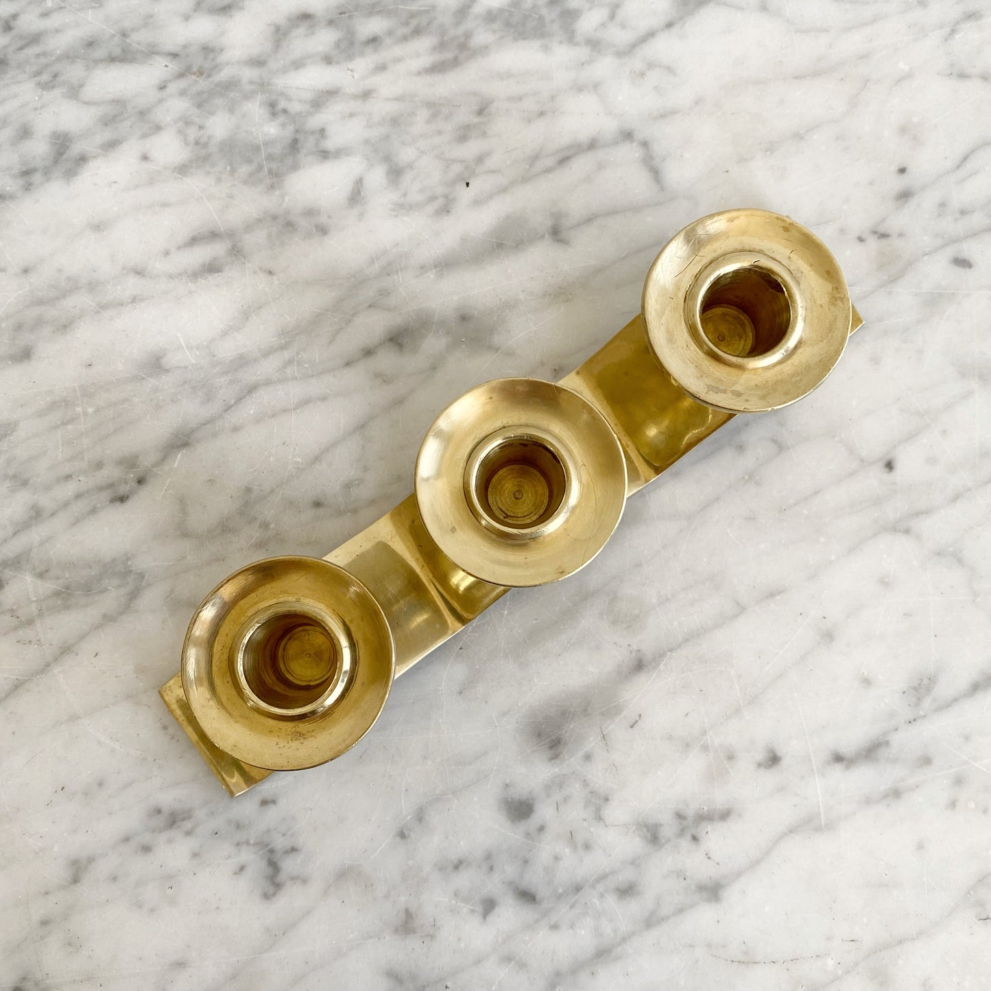 Vintage Brass Wave Candle Holder