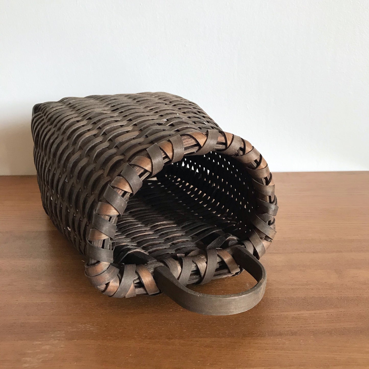 Dark Vintage Woven Hanging Basket