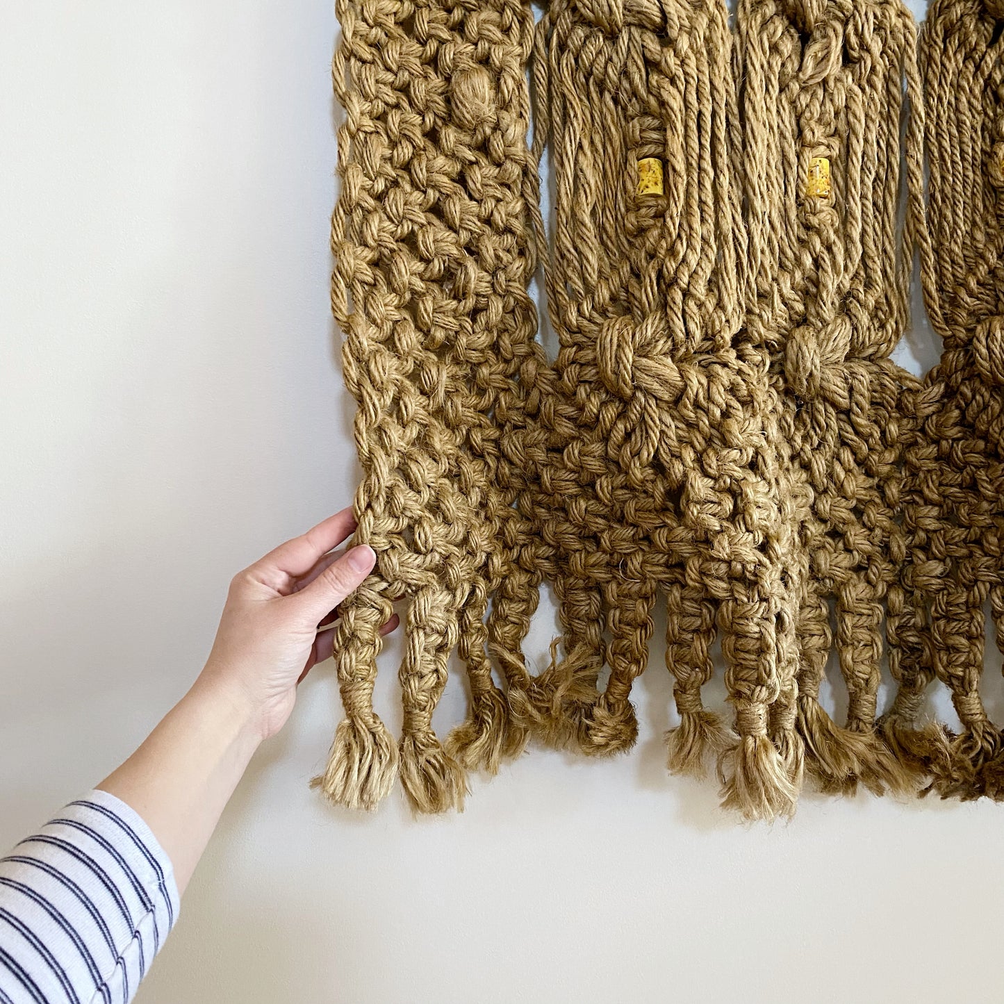 X-Large Vintage Macrame Wall Hanging (4' x 2'3")
