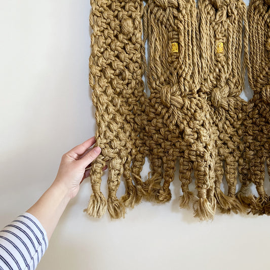 X-Large Vintage Macrame Wall Hanging (4' x 2'3")