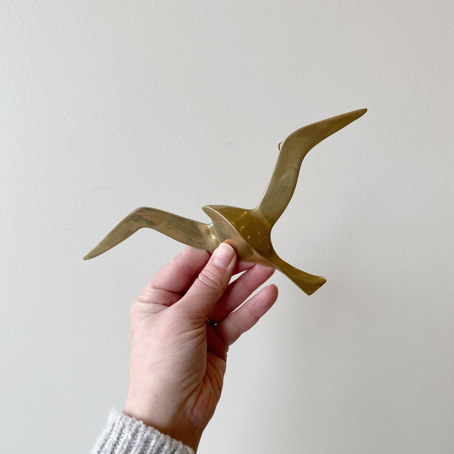 Trio of Brass Seagull Wall Hangings