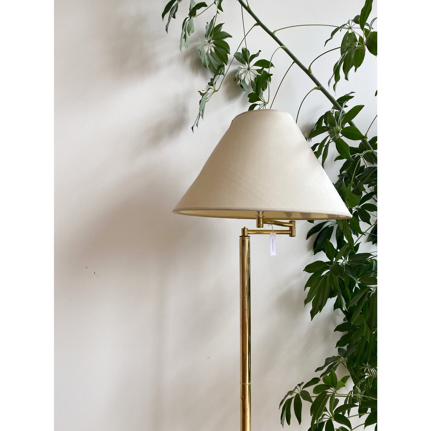 Vintage Brass Floor Lamp with Shade