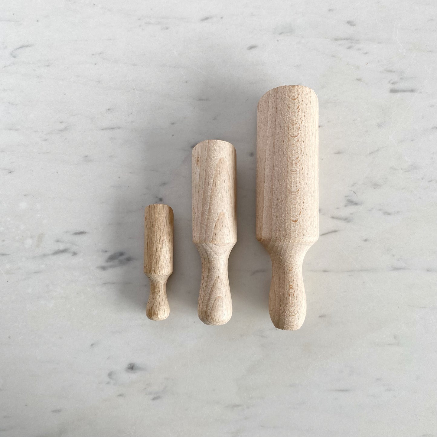 Trio of 3 Little Wooden Scoops
