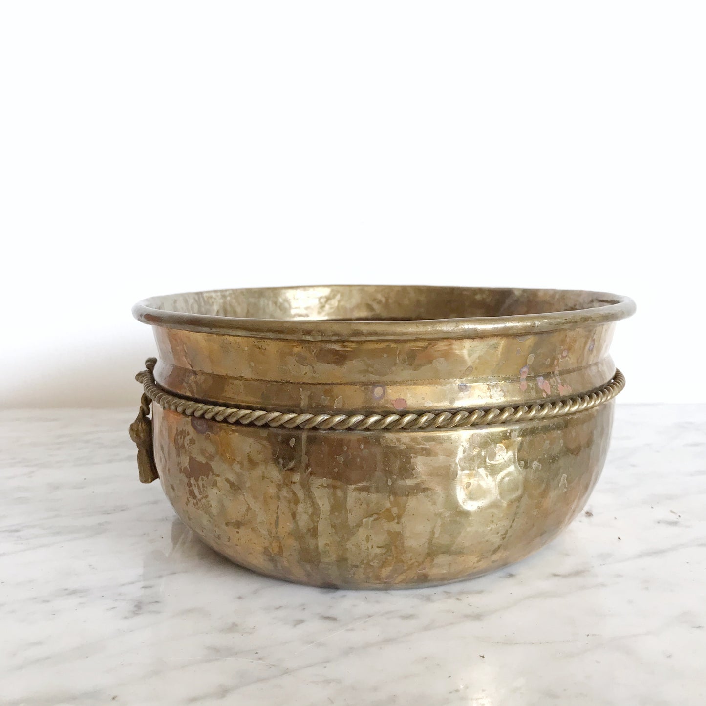 XL Vintage Brass Planter