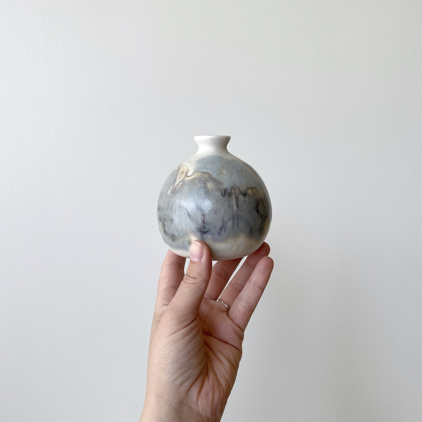 Handcrafted Pottery Bud Vase, 4”