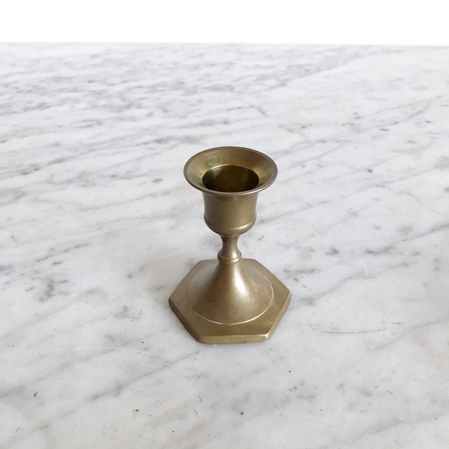 Small Vintage Brass Candle Holder