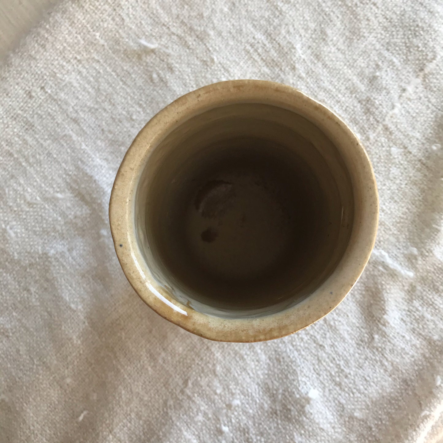 Vintage Stoneware Cylinder Vase / Holder