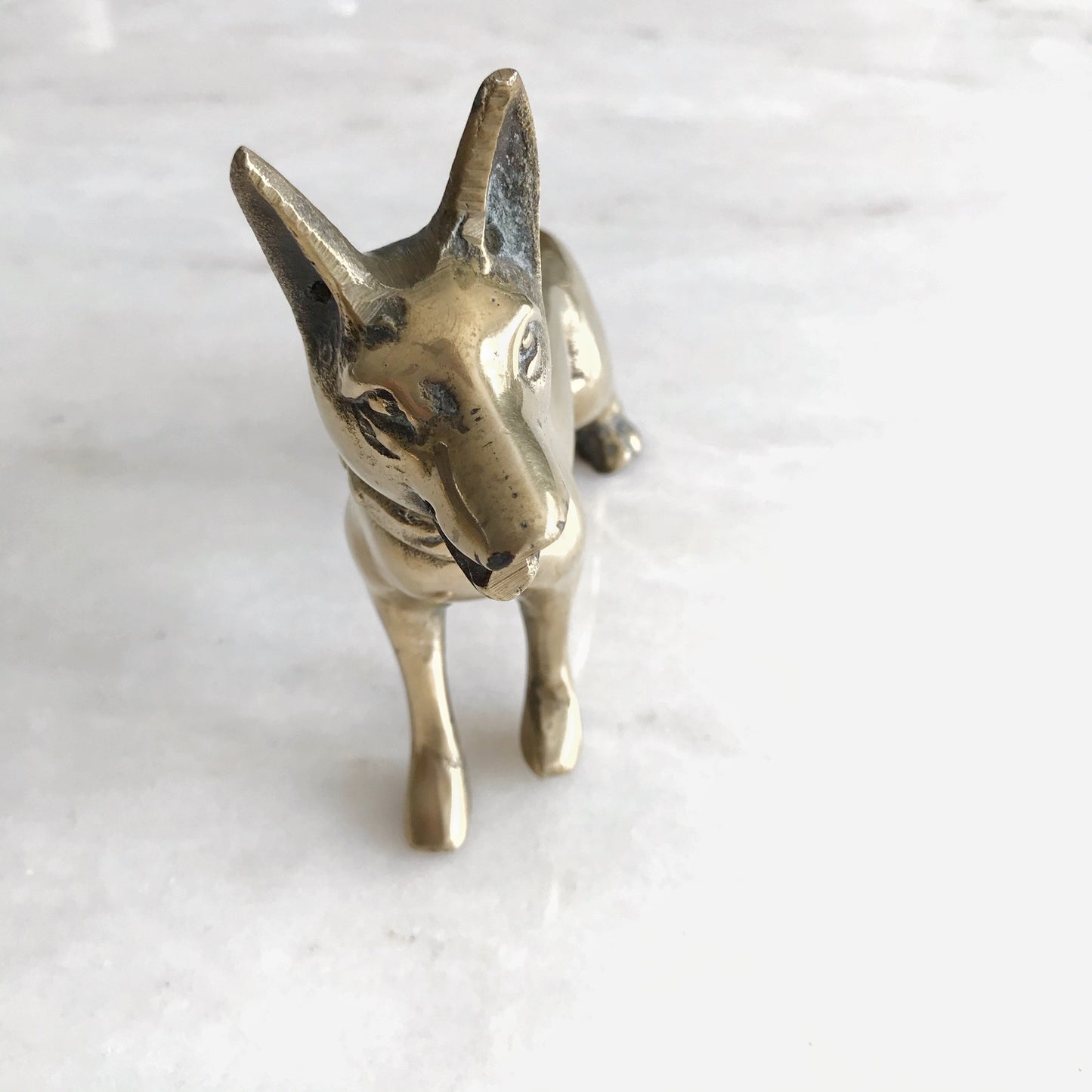Vintage Brass Dog, German Shepherd