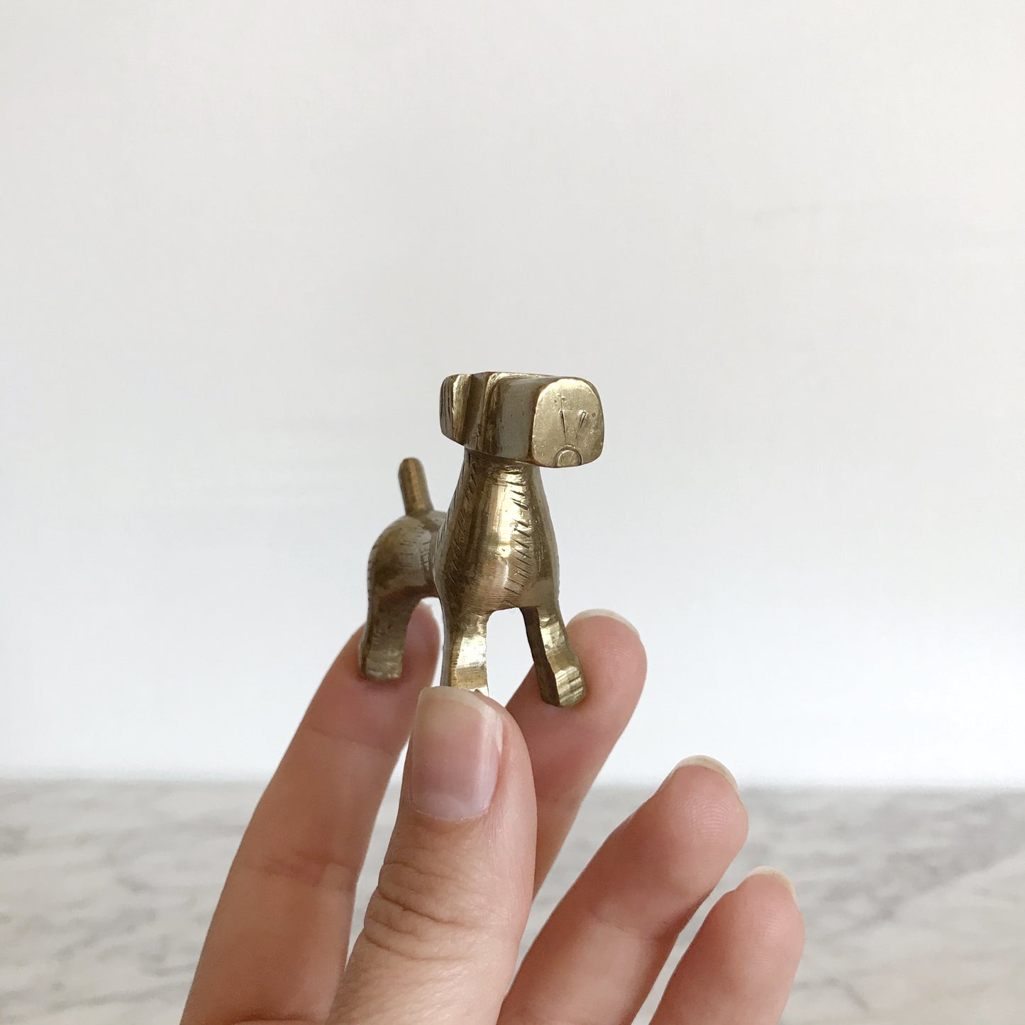 Small Vintage Brass Scotty Dog