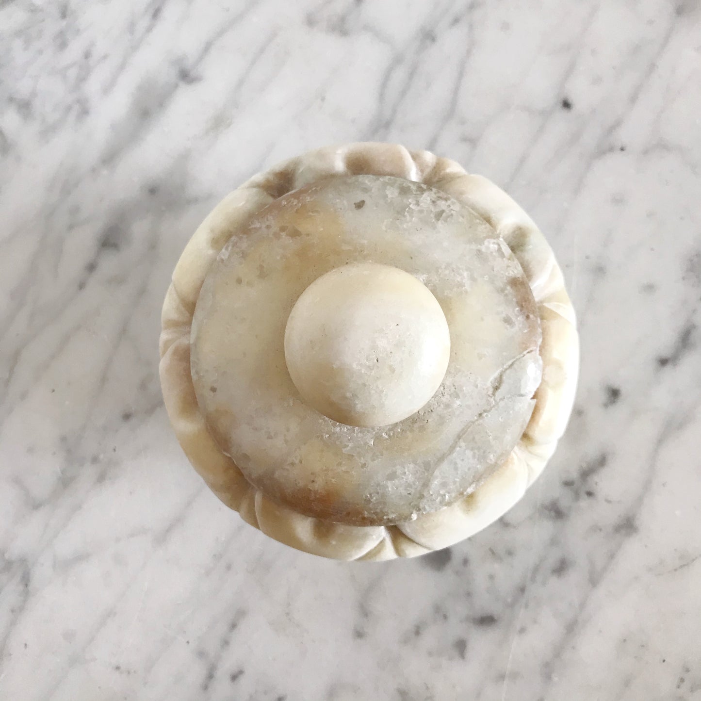 Vintage Chippy Marble Container
