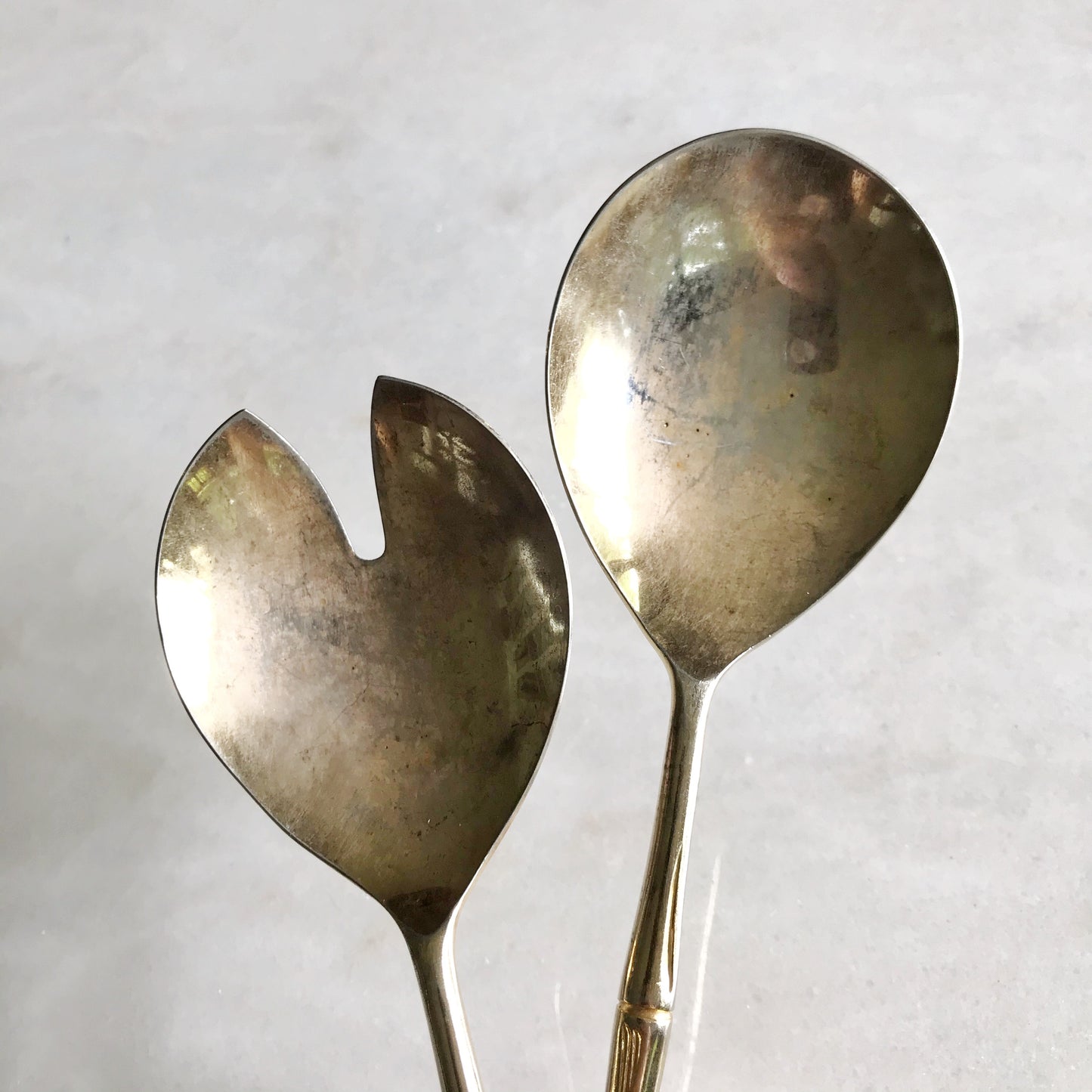 Vintage Gold Bamboo Serving Utensils