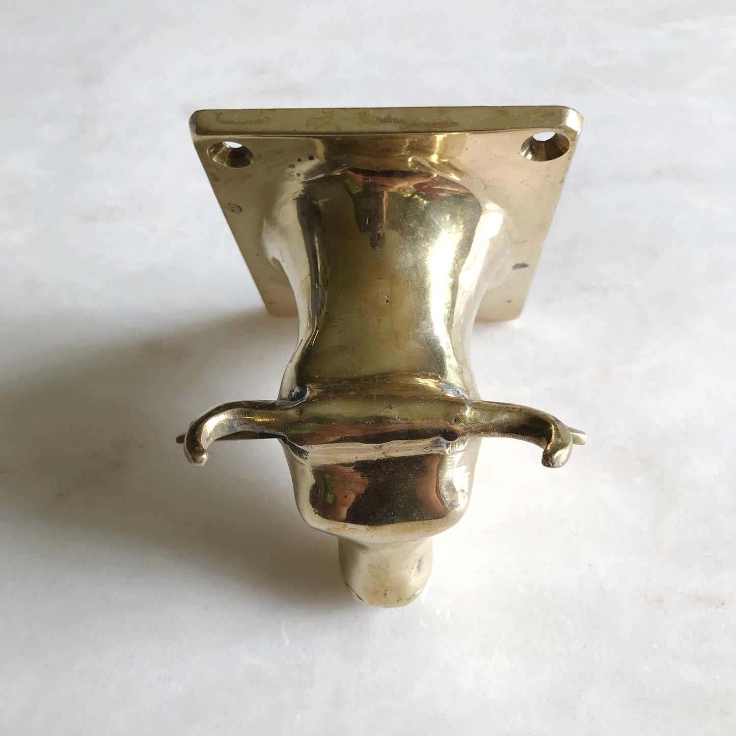 XL Vintage Brass Bull Wall Hook