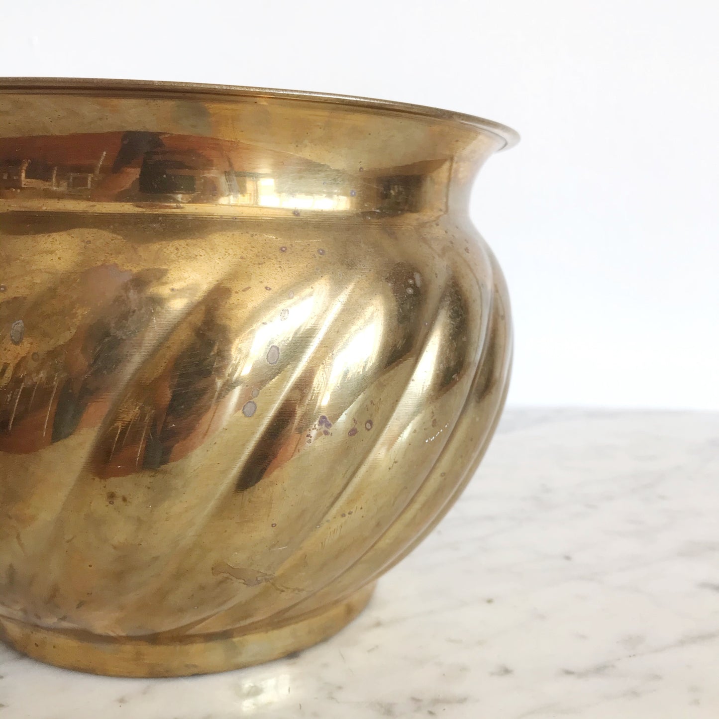 Medium Vintage Brass Planter, India