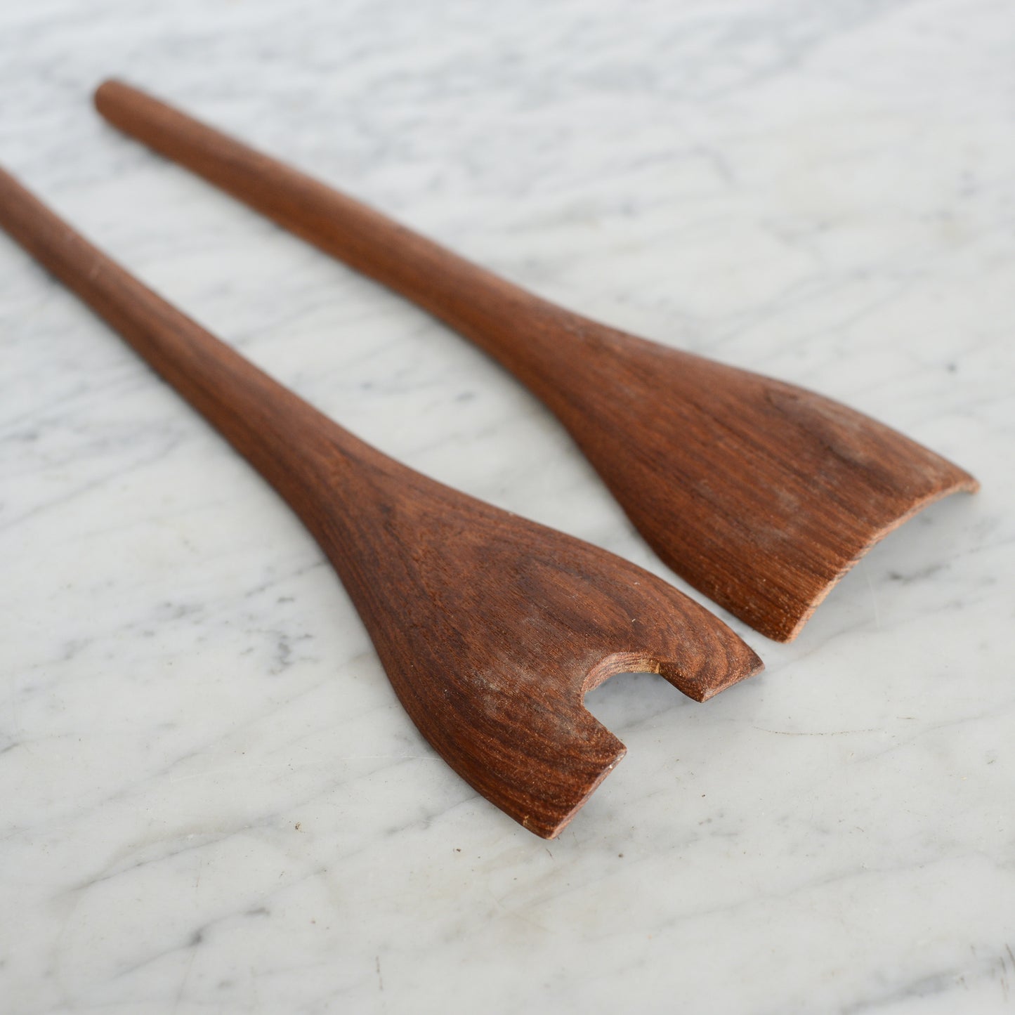 Pair of Wood MCM Serving Utensills