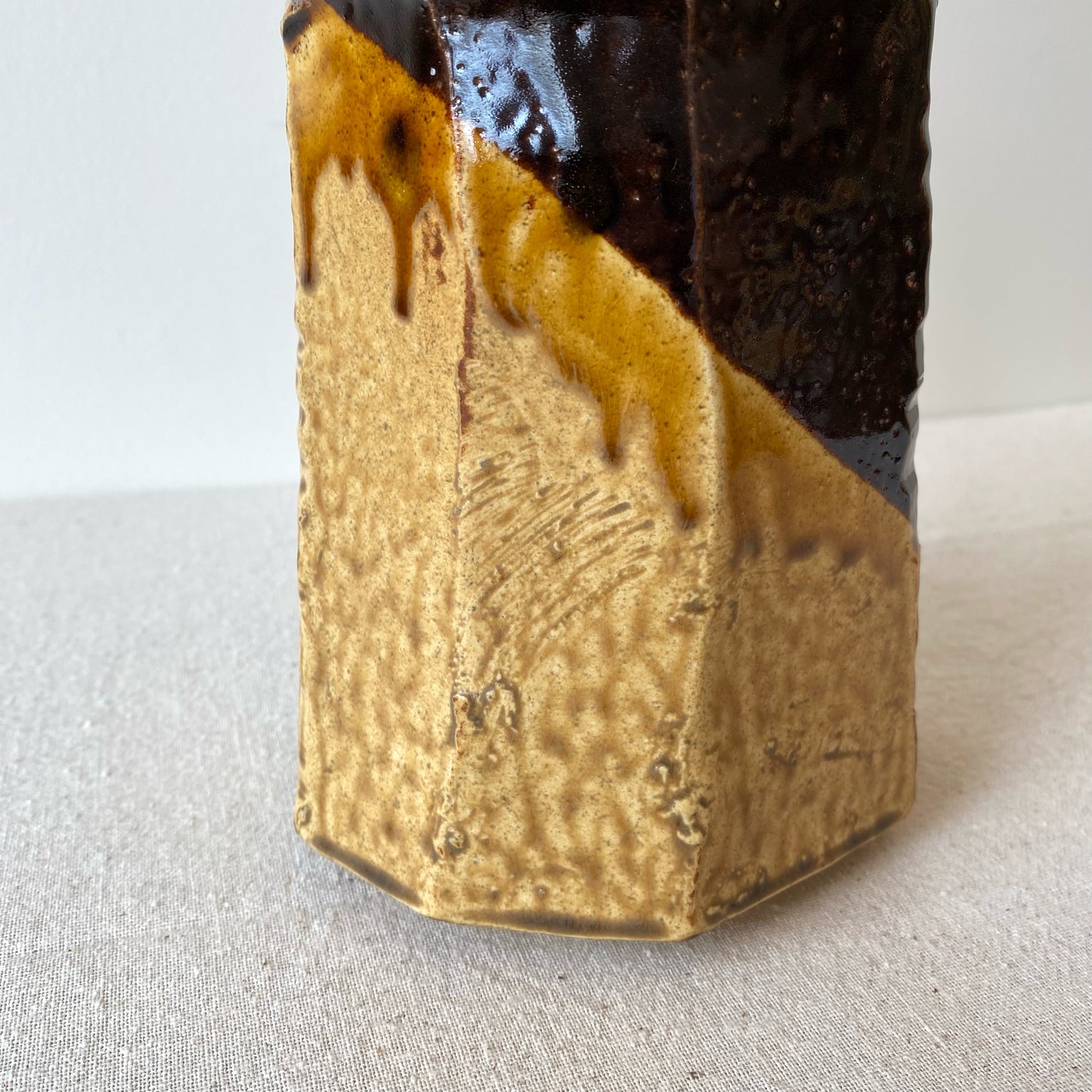 Vintage Brutalist Angular Studio Pottery Vase