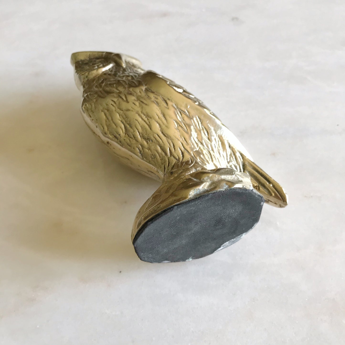 Large Vintage Brass Owl