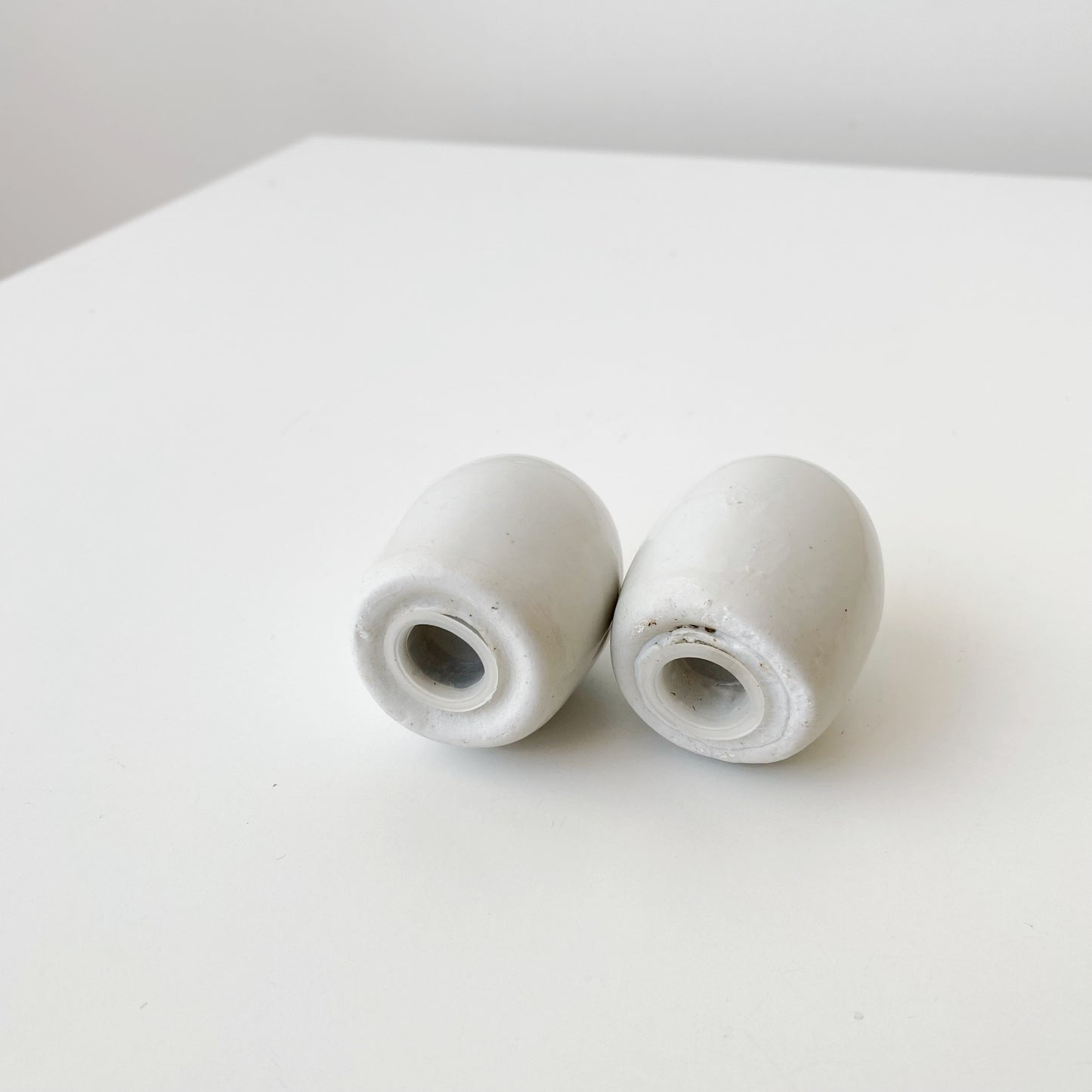 Petite Vintage Stoneware Salt + Pepper Set