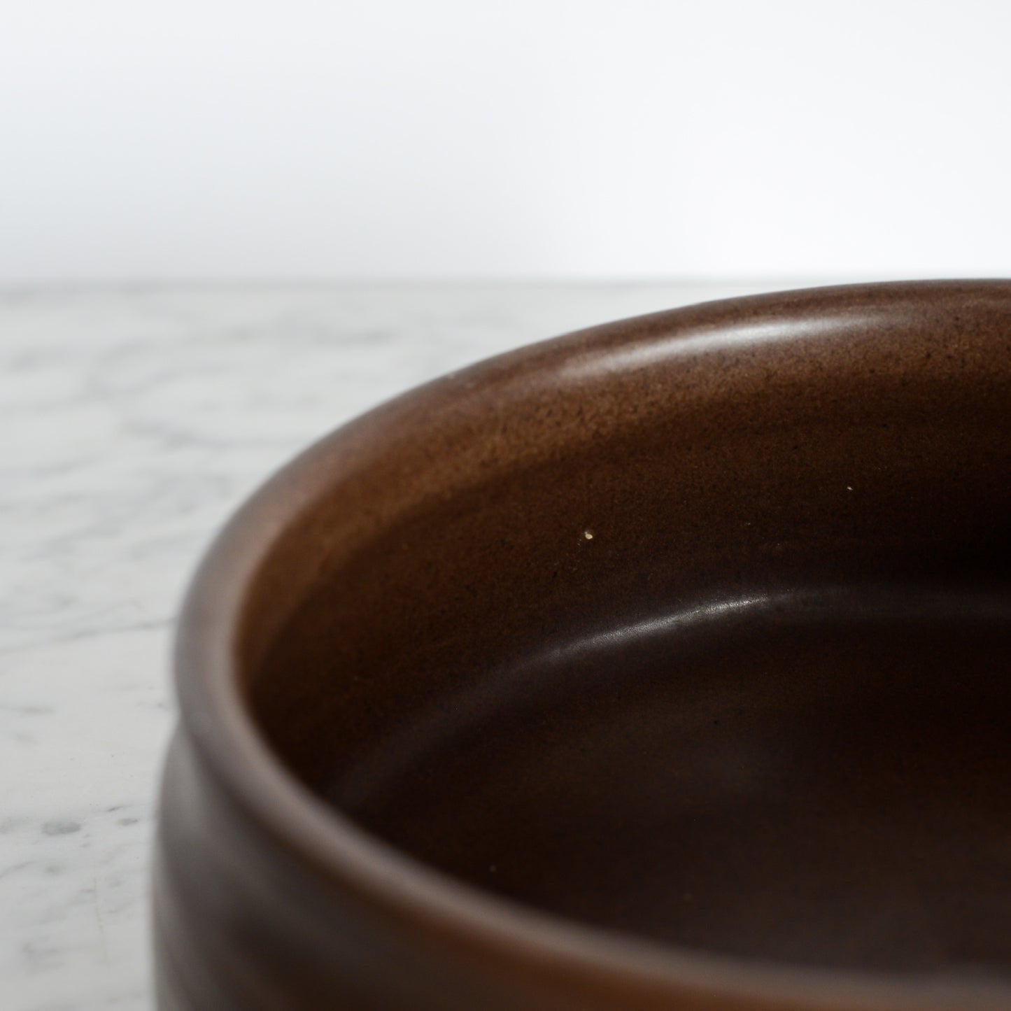 Vintage Brown Ceramic Bowl, 8”