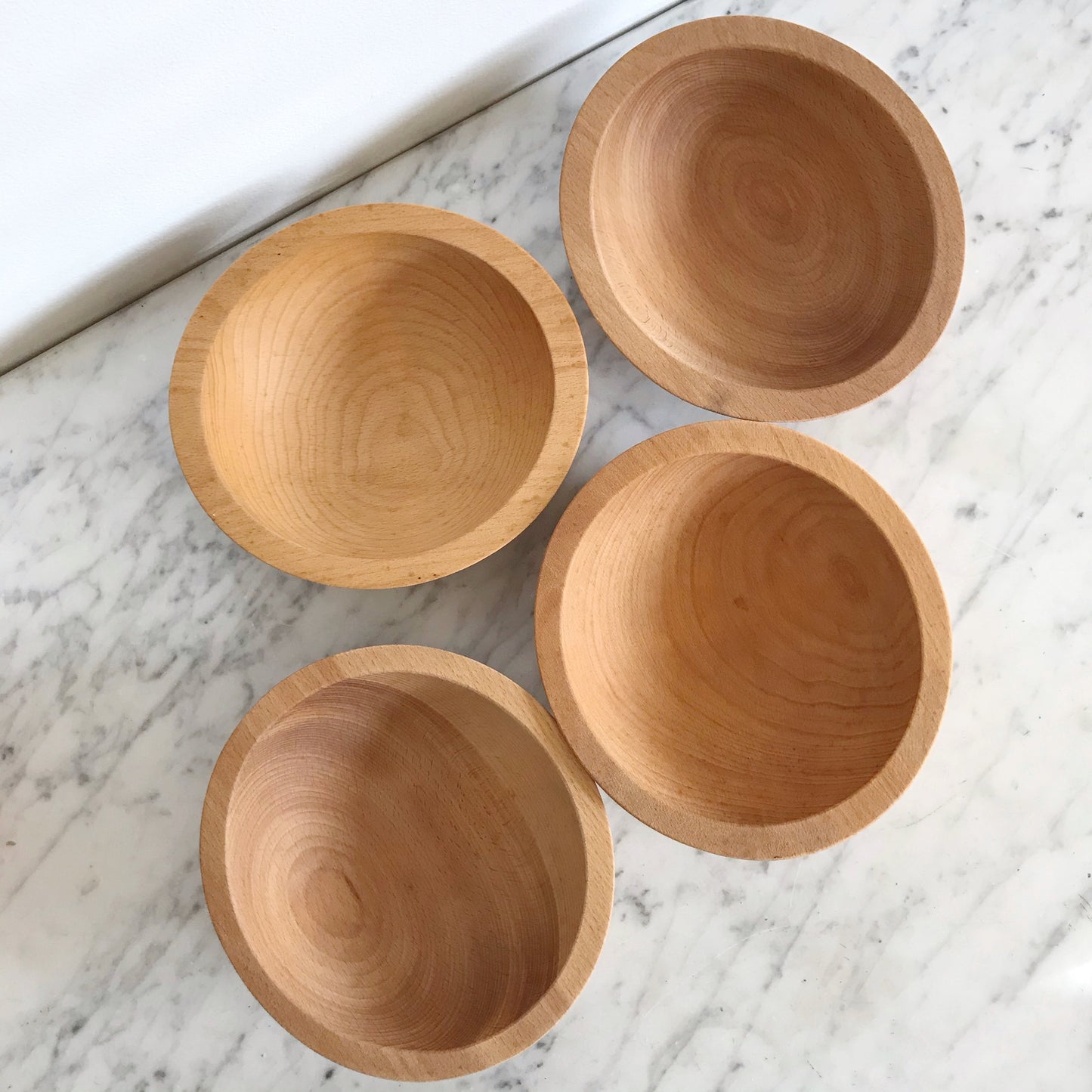 Set of 4 Vintage Wooden Bowls