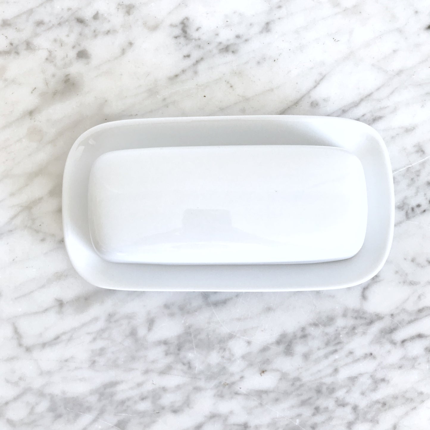 Simple White Ceramic Butter Dish