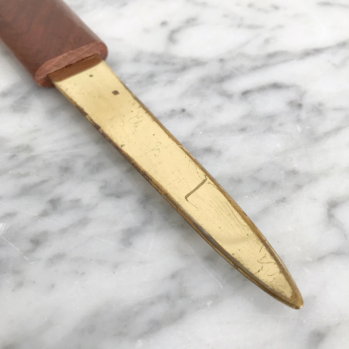 Vintage Teak + Gold Letter Opener