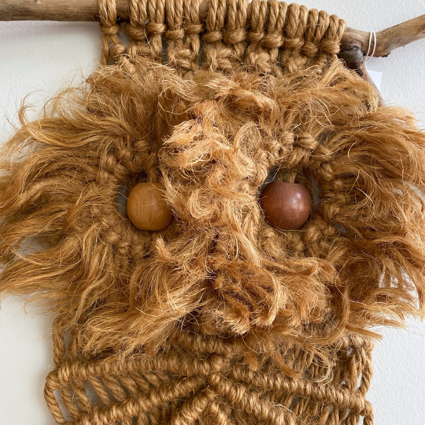 Large Vintage Woven Macrame Owl