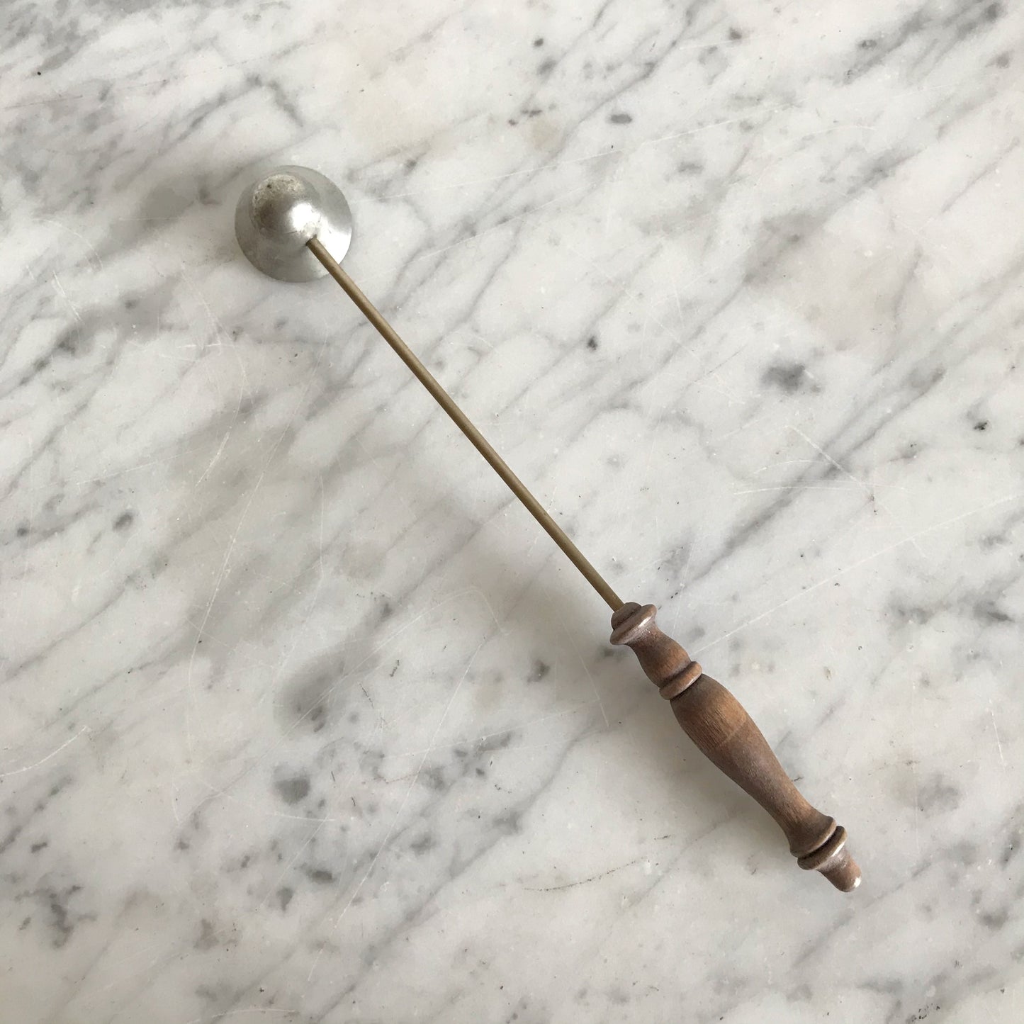 Vintage Silver & Wood Candle Snuffer