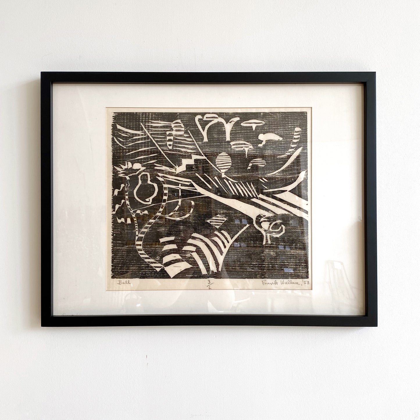 "Bull" : Vintage Original Print by Frank Wallace