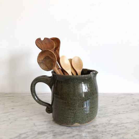 X-Large Green Studio Pottery Pitcher