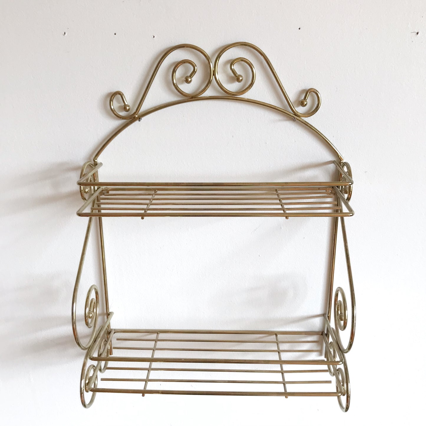 Vintage Gold Wire Wall Shelf