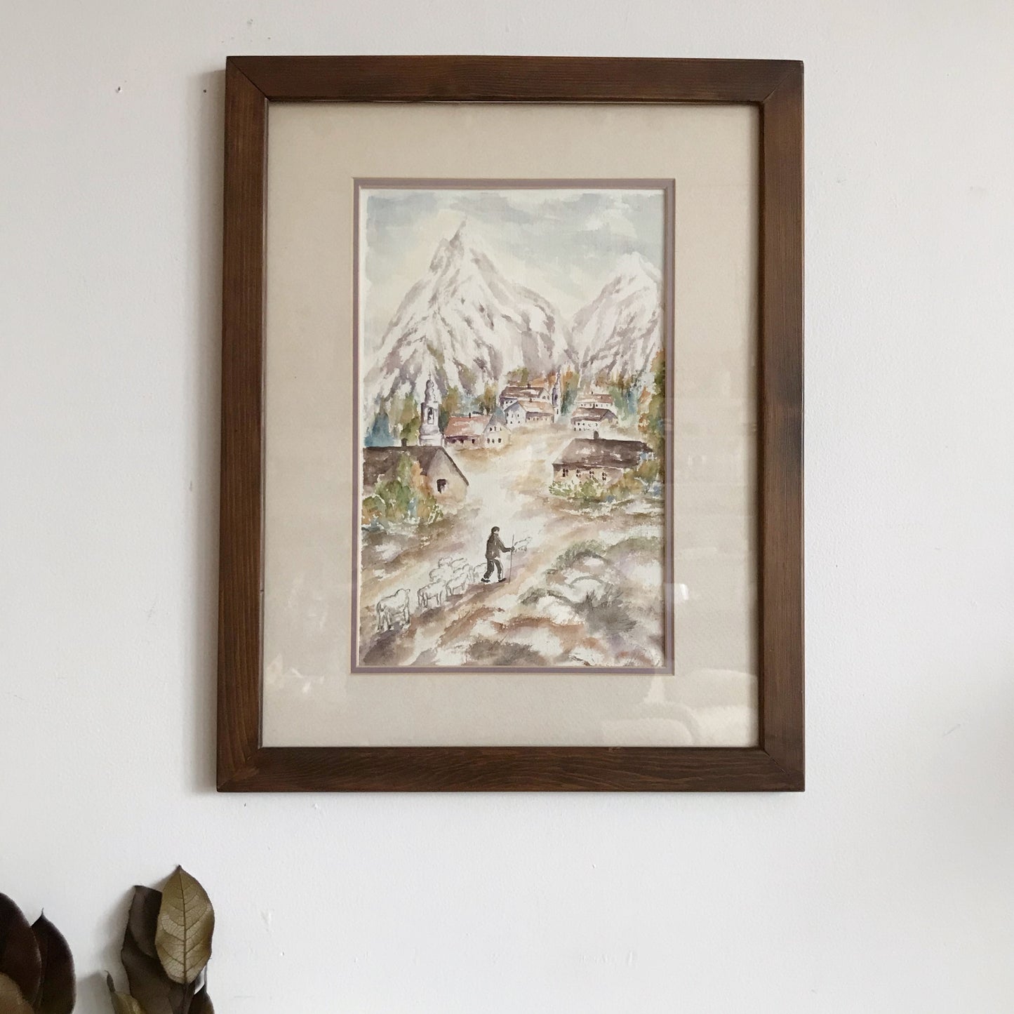 Original Watercolor Painting, Mountain Village