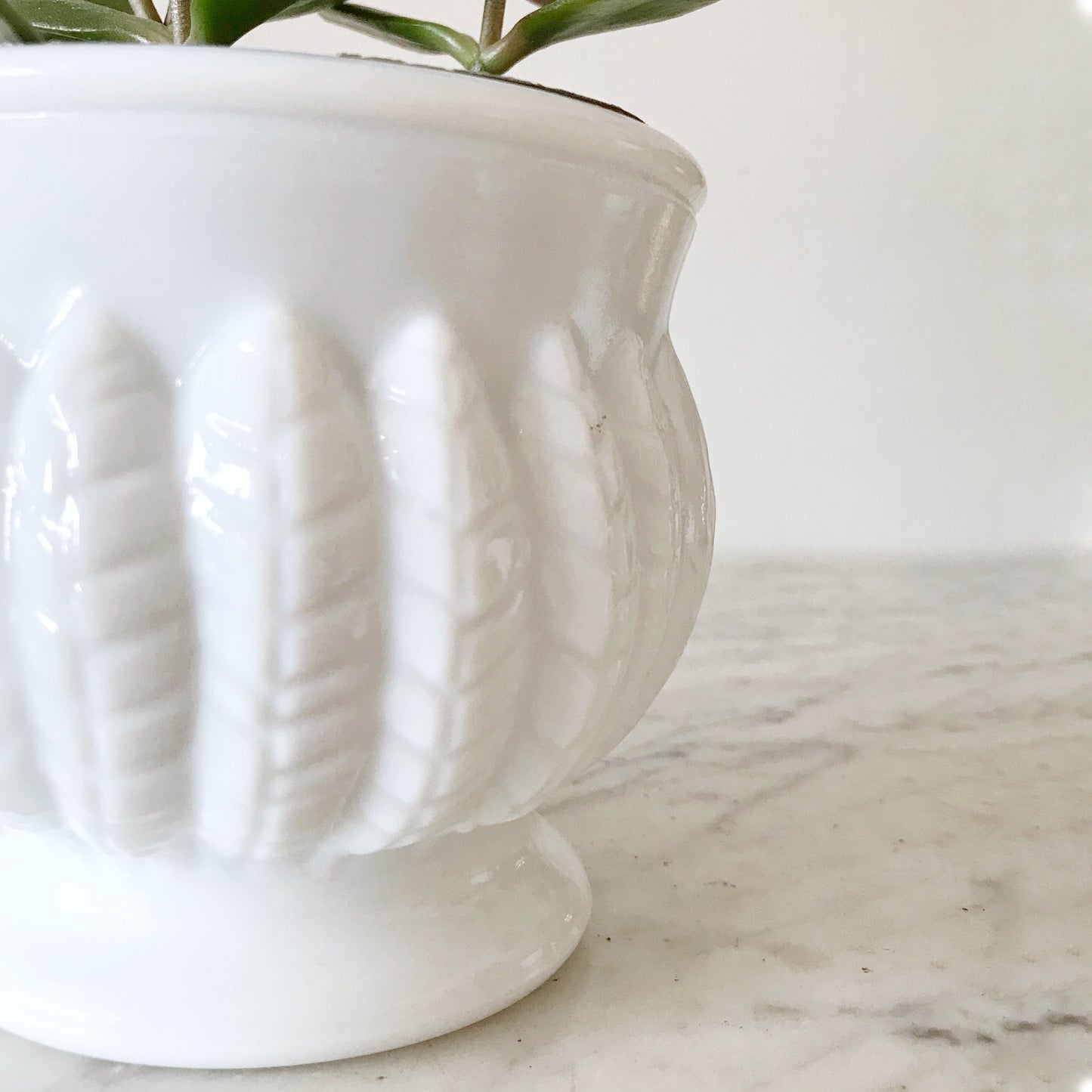 Vintage Milk Glass Planter