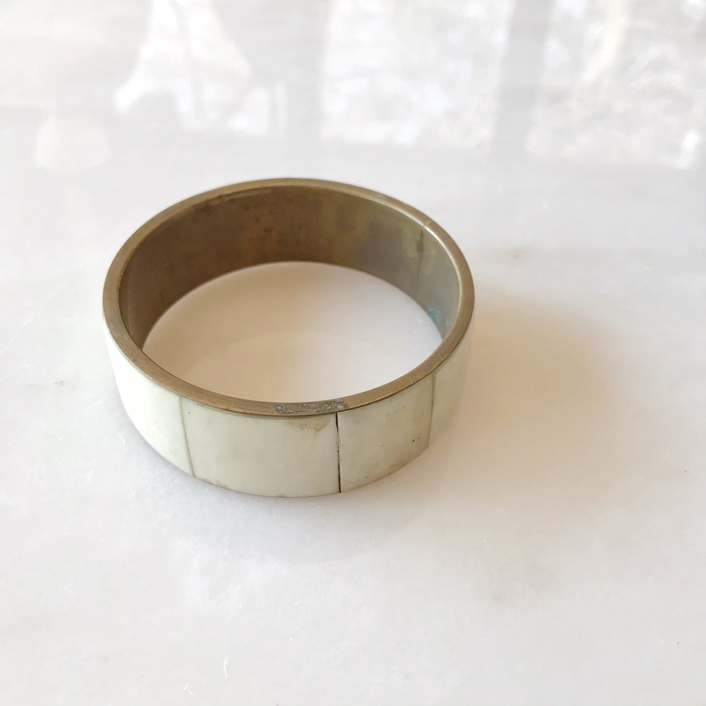 Vintage Brass & Shell Bangle