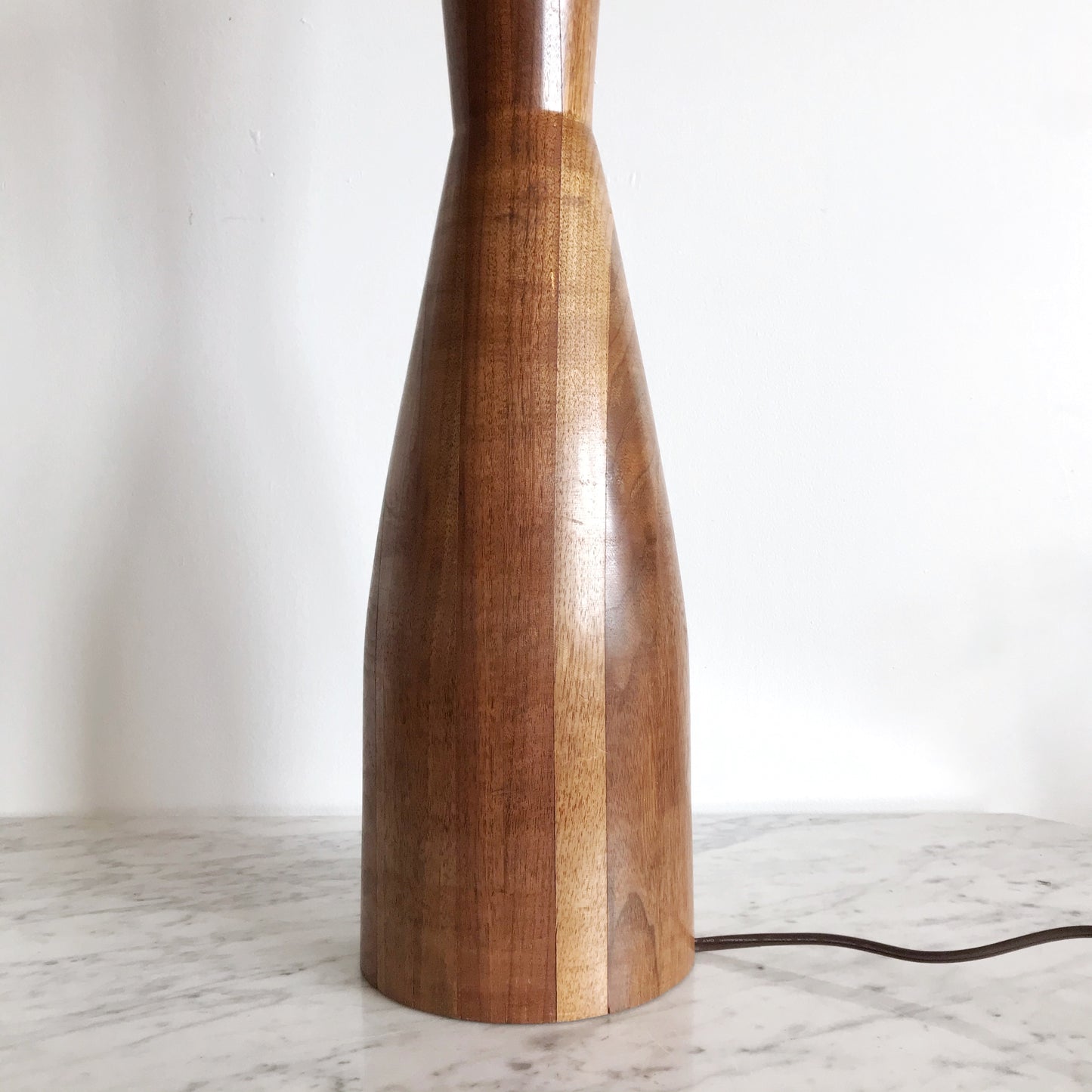 XL Vintage Mid-Century Turned Wood Lamp