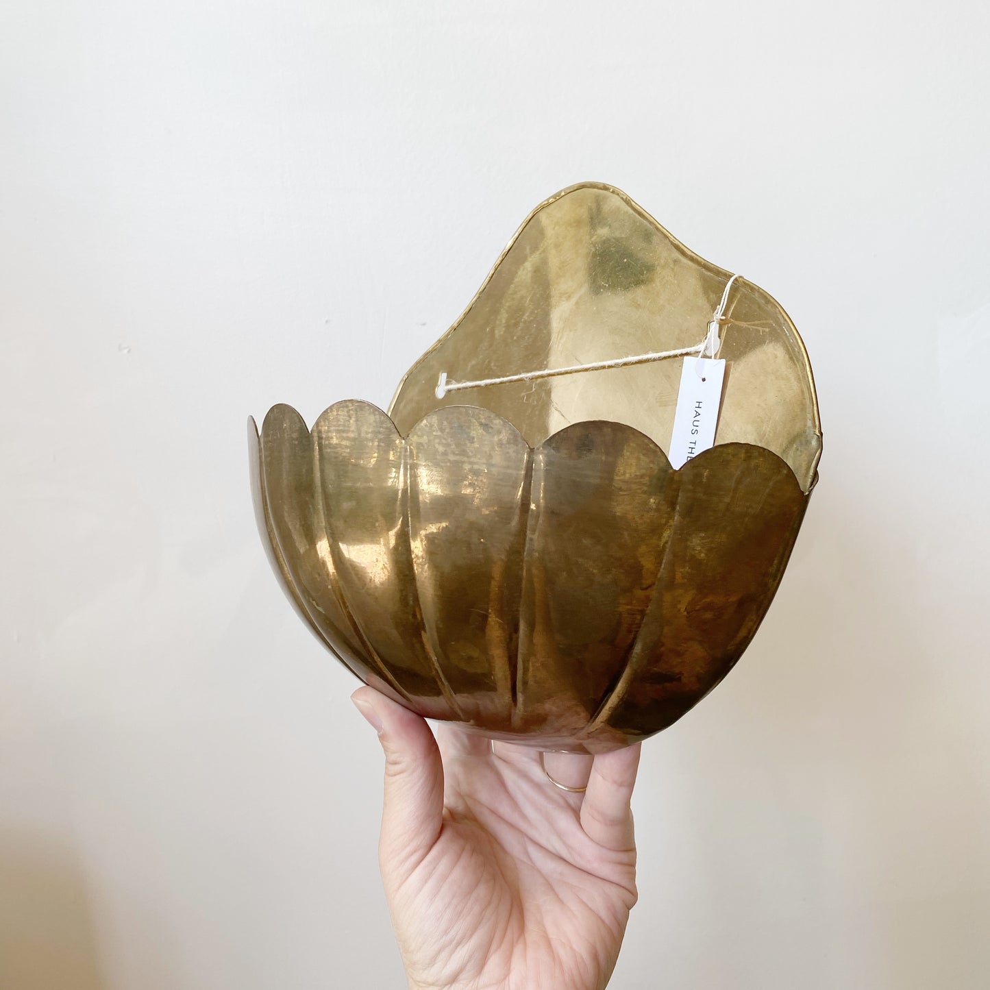 Vintage Brass Scalloped Wall Pocket