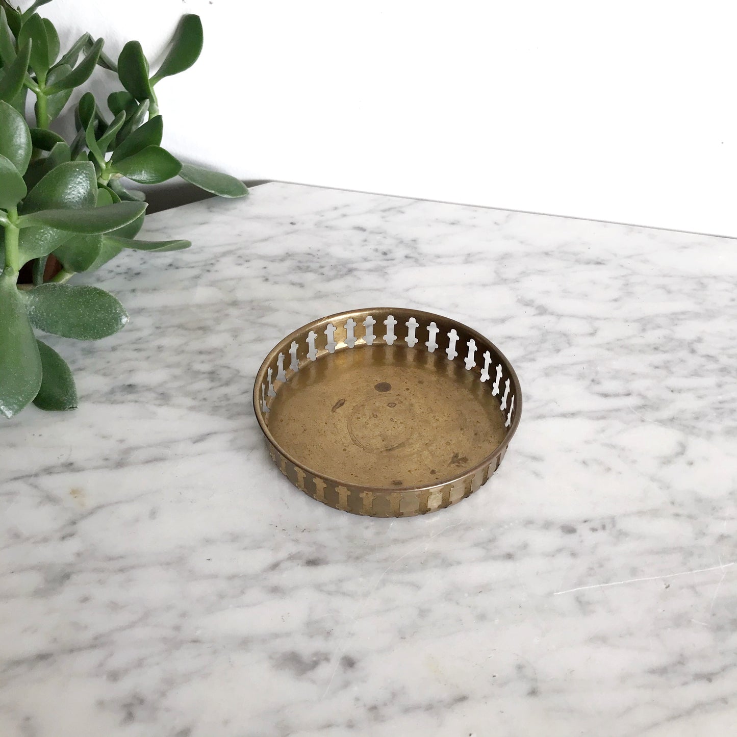 Small Decorative Vintage Brass Tray