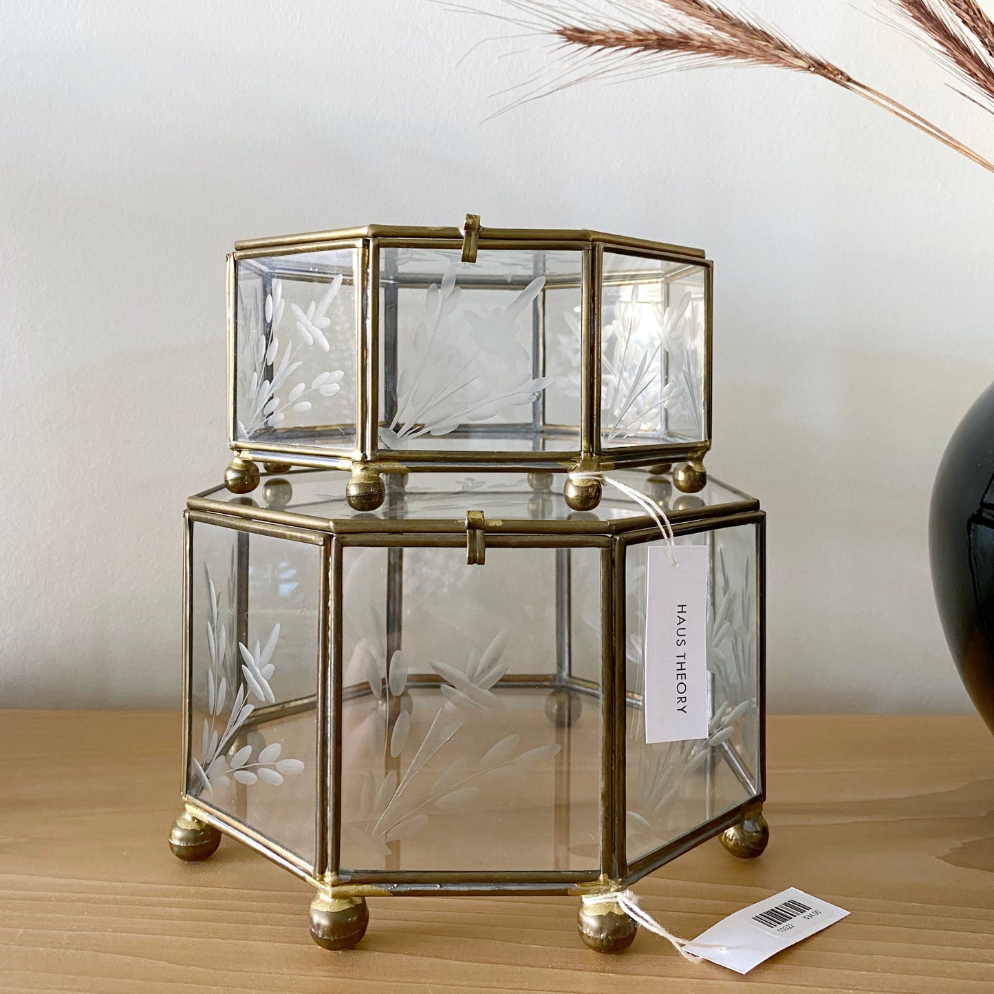 Vintage Etched Glass Shadow Box, Choose