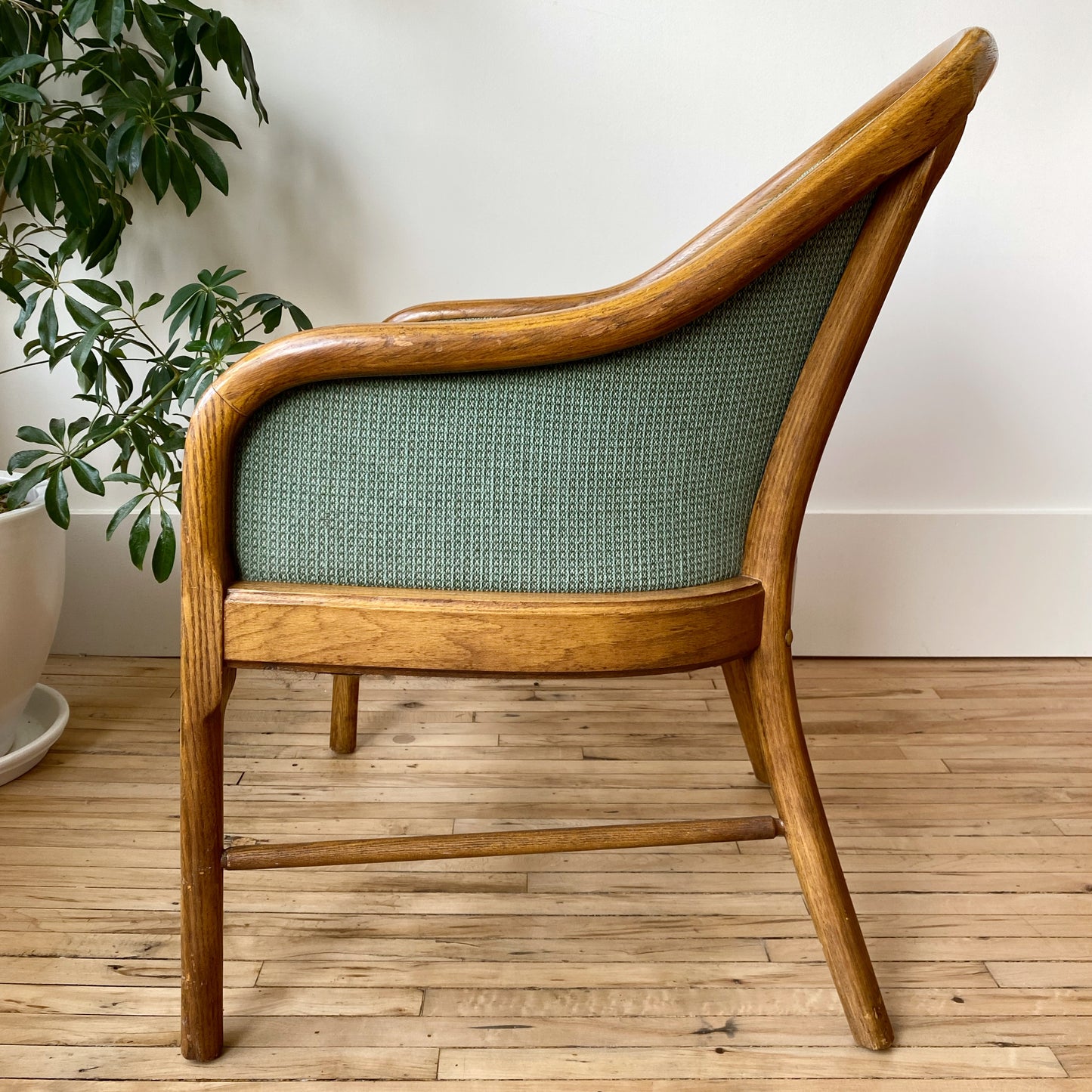 Vintage Green Upholstered Side Chair