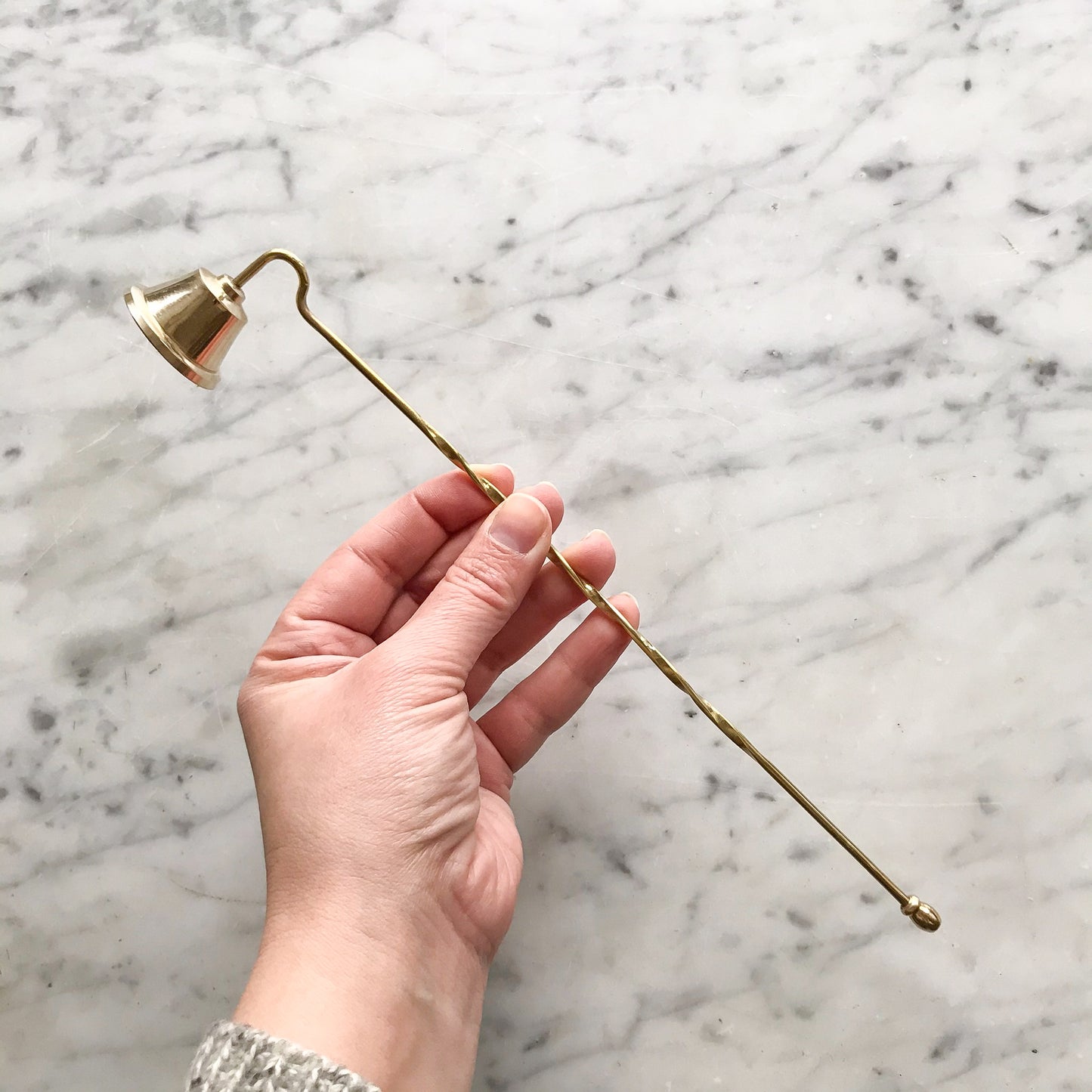 Vintage Brass Candle Snuffer with Twisted Handle