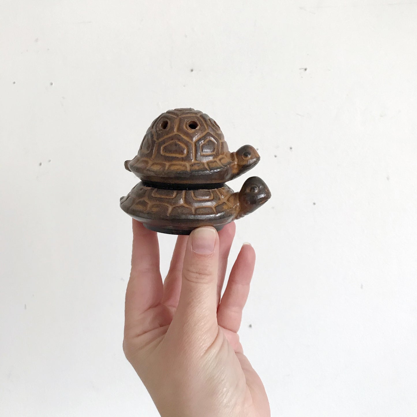 Vintage Ceramic Stacked Turtle Incense Burner