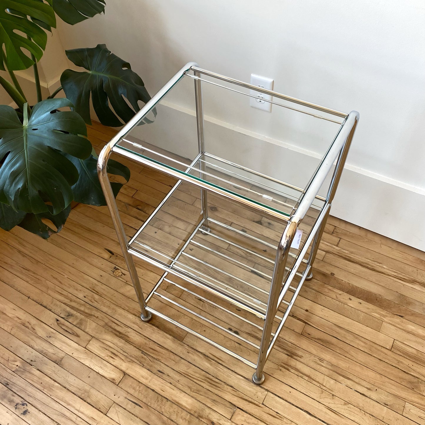 Chrome + Glass 3-tier Shelf / Plant Stand