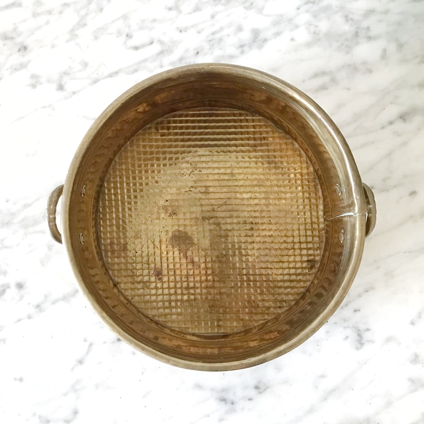 Vintage Shallow Round Brass Planter