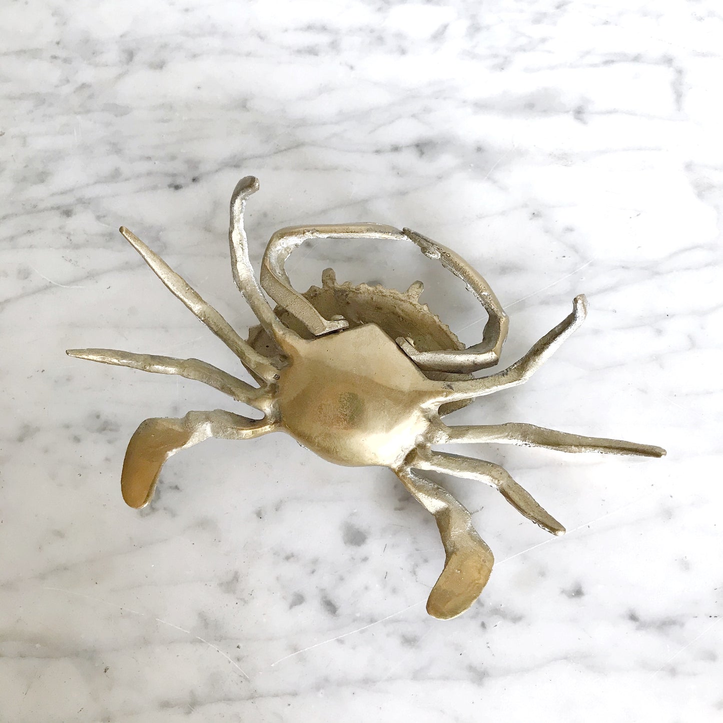 Vintage Brass Crab Trinket Box